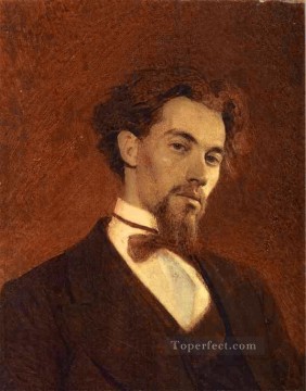  Kramskoi Oil Painting - Portrait of the Artist Konstantin Savitsky Democratic Ivan Kramskoi